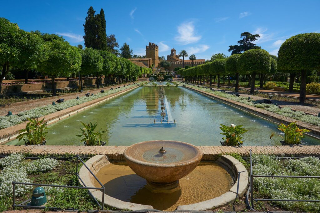 the garden at the alcazar of the christian monarchs andalusia spain