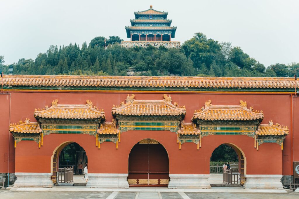 imposing architecture of chinese emperor palace